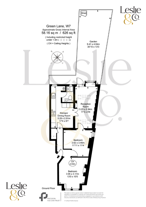 2 bed apartment for sale in Green Lane, Hanwell, London, W7 - Property Floorplan