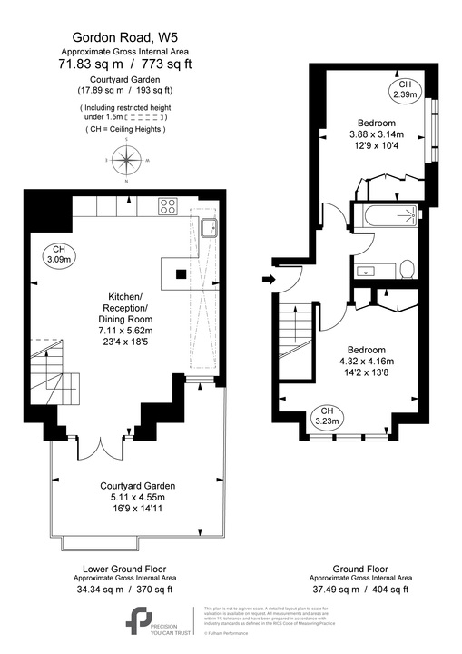 2 bed apartment for sale in Gordon Road, Ealing, London, W5 - Property Floorplan