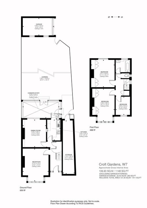 3 bed end of terrace house for sale in Croft Gardens, Hanwell, Ealing, London, W7 - Property Floorplan