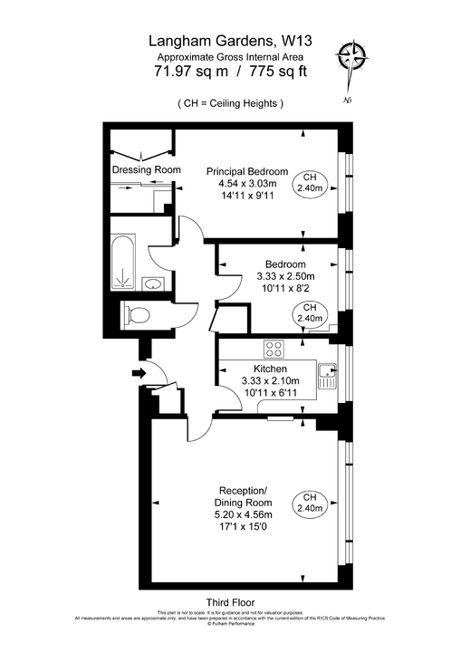 2 bed apartment to rent in Gordon Road, Ealing, London, W13 - Property Floorplan