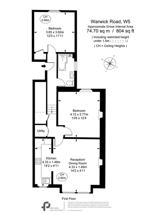 2 bed apartment for sale in Warwick Road, Ealing, London, W5 - Property Floorplan