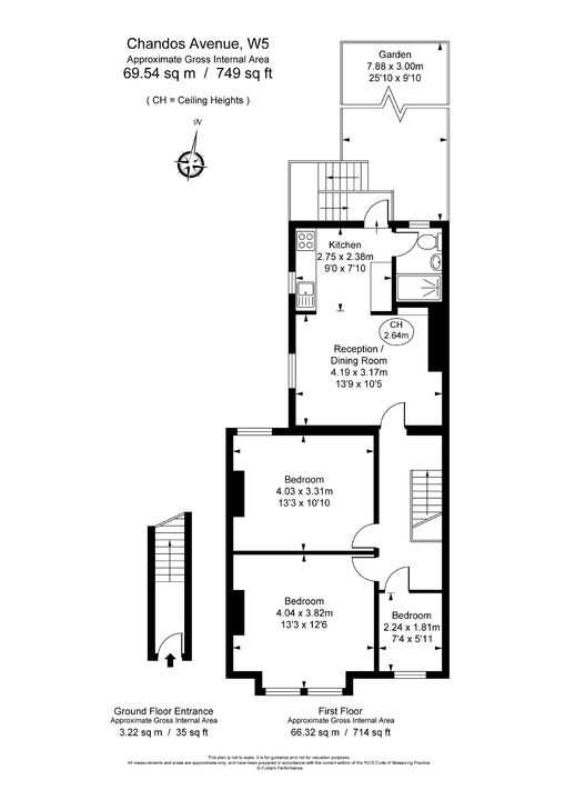 2 bed apartment to rent in Chandos Avenue, Ealing, London, W5 - Property Floorplan