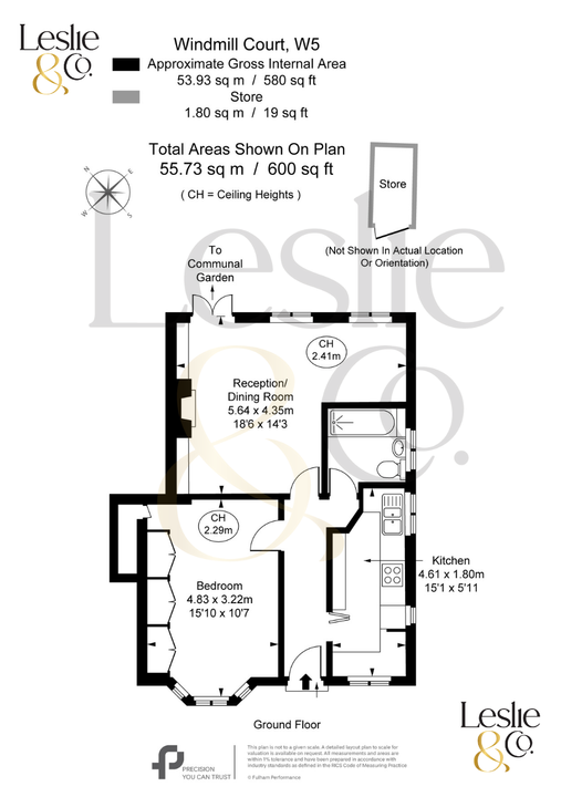 1 bed apartment for sale in Windmill Court, Ealing, London, W5 - Property Floorplan