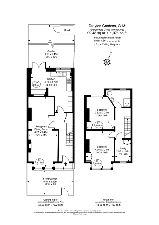 3 bed house to rent in Drayton Gardens, Ealing, London, W13 - Property Floorplan
