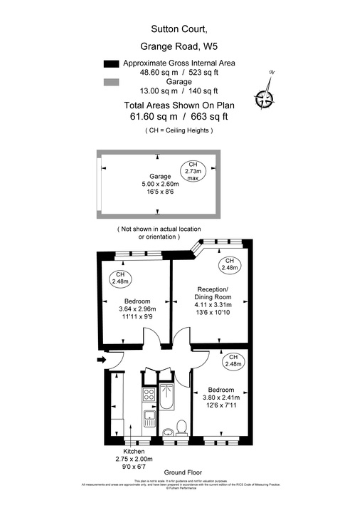 2 bed apartment to rent in Sutton Court, Grange Road, Ealing, London, W5 - Property Floorplan