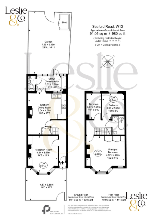 3 bed terraced house for sale in Seaford Road, Ealing, London, W13 - Property Floorplan