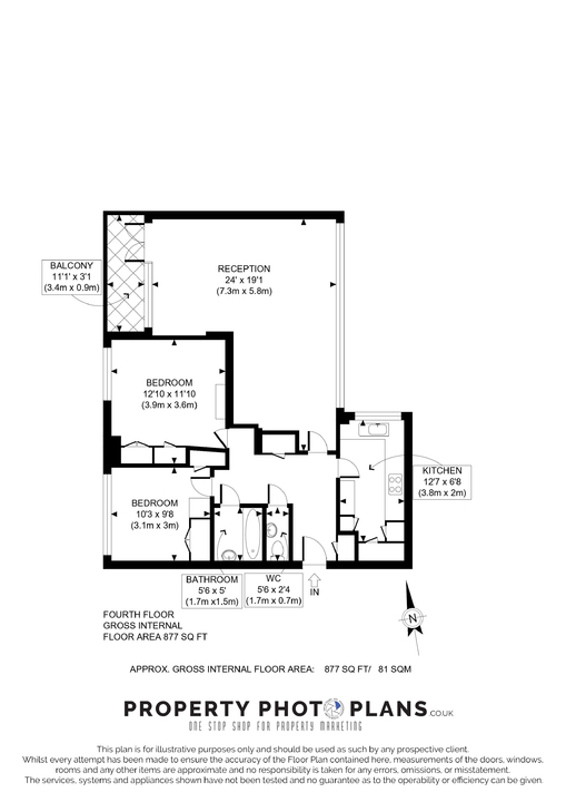 2 bed apartment to rent in The Grange, The Knoll, Ealing, London, W13 - Property Floorplan