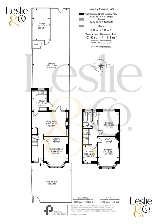 3 bed terraced house for sale in Princes Avenue, Acton, London, W3 - Property Floorplan