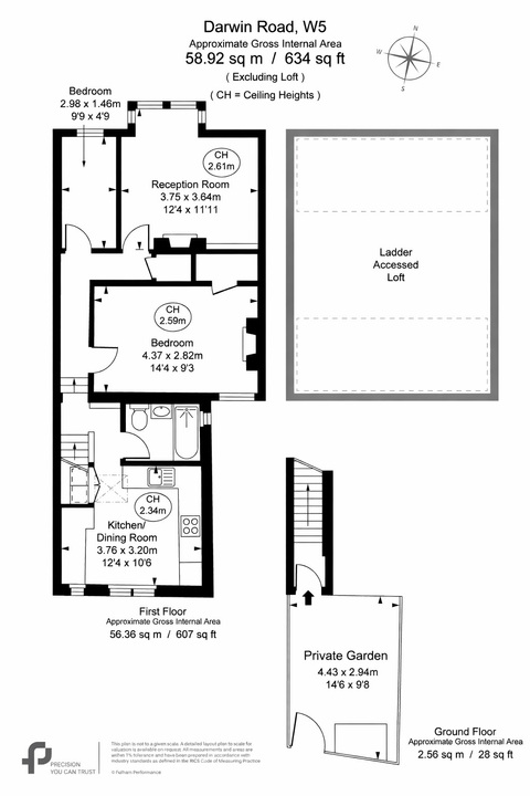 2 bed apartment for sale in Darwin Road, Ealing, London, W5 - Property Floorplan