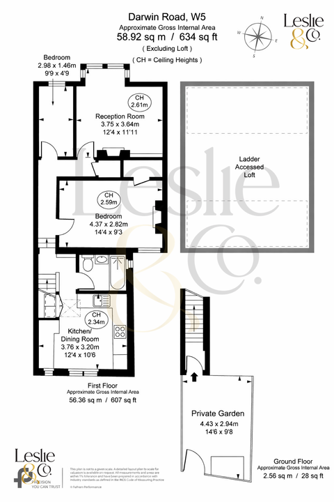 2 bed apartment for sale in Darwin Road, Ealing, London, W5 - Property Floorplan