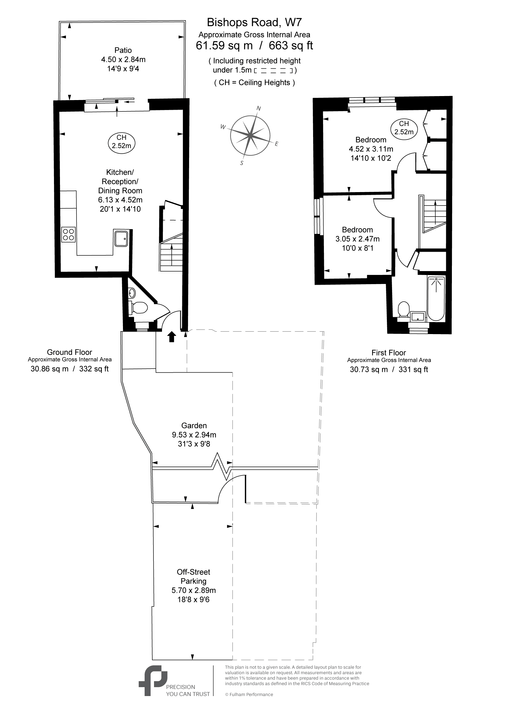 2 bed semi-detached house for sale in Bishops Road, Hanwell, London, W7 - Property Floorplan