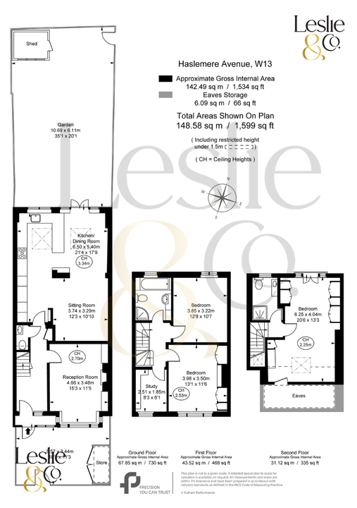 4 bed terraced house for sale in Haslemere Avenue, Ealing, Northfields, London, W13 - Property Floorplan