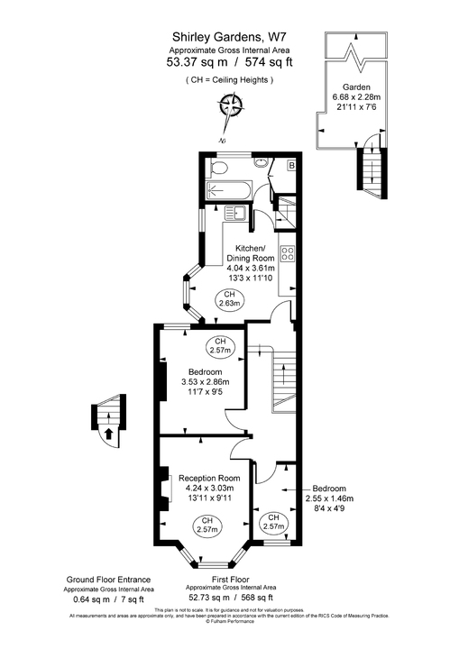 2 bed apartment for sale in Shirley Gardens, Hanwell, Ealing, London, W7 - Property Floorplan