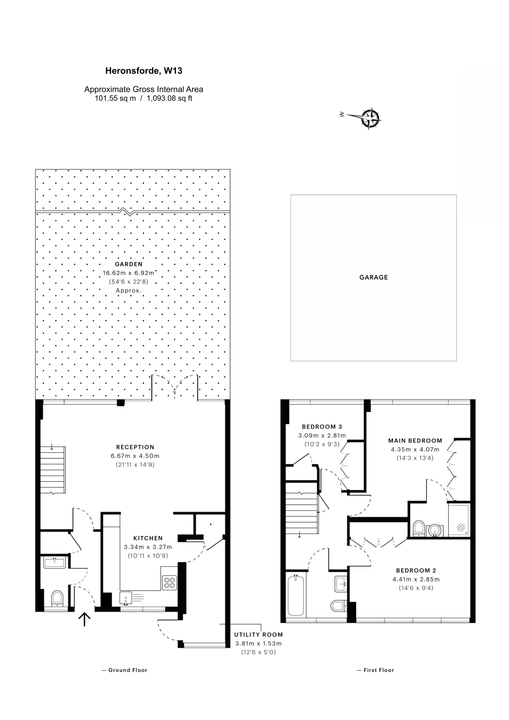 3 bed terraced house for sale in Heronsforde, Ealing, London, W13 - Property Floorplan