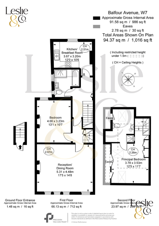2 bed apartment for sale in Balfour Avenue, Hanwell, London, W7 - Property Floorplan