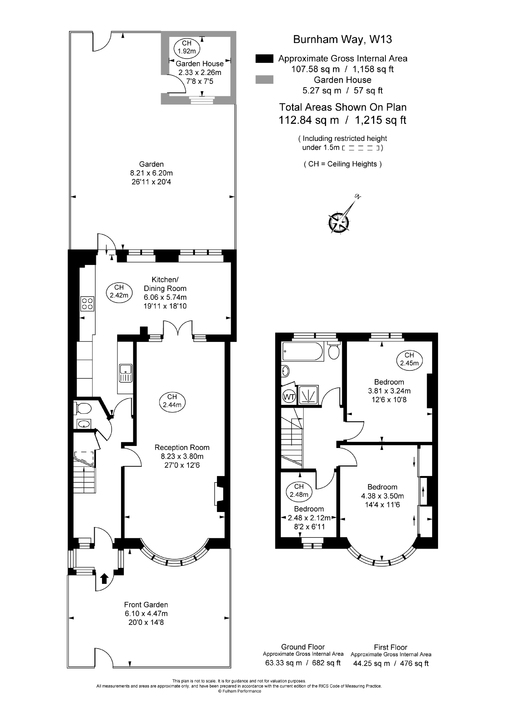 3 bed terraced house to rent in Burnham Way, Ealing, Northfields, London, W13 - Property Floorplan