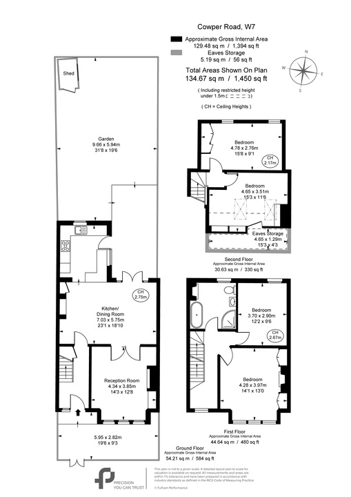 4 bed terraced house for sale in Cowper Road, Hanwell, London, W7 - Property Floorplan