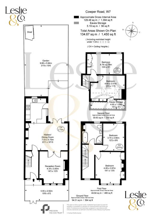 4 bed terraced house for sale in Cowper Road, Hanwell, London, W7 - Property Floorplan