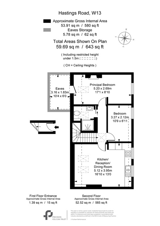2 bed apartment to rent in Hastings Road, Ealing, London, W13 - Property Floorplan