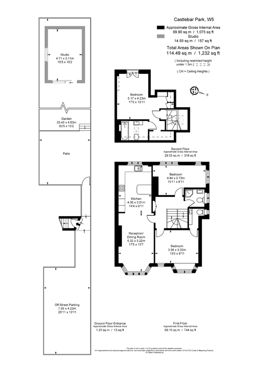 3 bed apartment for sale in Castlebar Park, Ealing, London, W5 - Property Floorplan
