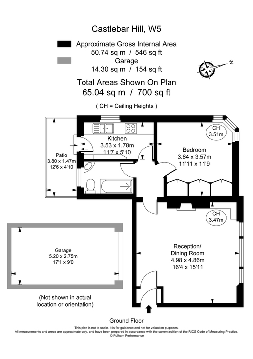 1 bed apartment for sale in Castlebar Hill, Ealing, London, W5 - Property Floorplan