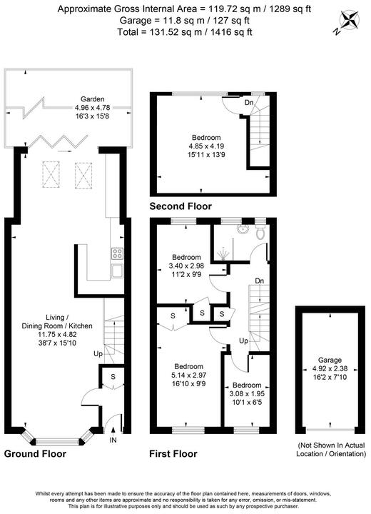 4 bed terraced house for sale in Oakley Close, Church Road, Hanwell, London, W7 - Property Floorplan