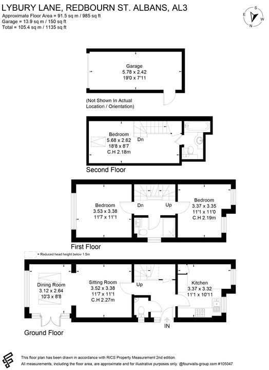 3 bed semi-detached house for sale in Lybury Lane, Redbourn, St. Albans, AL3 - Property Floorplan
