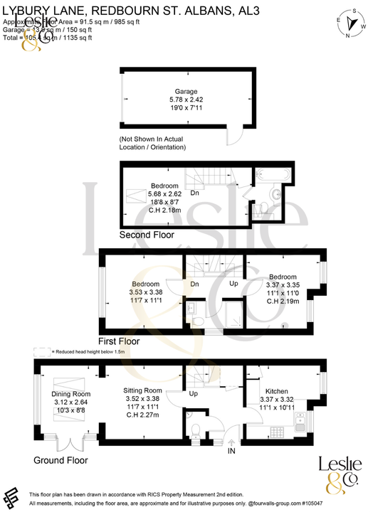 3 bed semi-detached house for sale in Lybury Lane, Redbourn, St. Albans, AL3 - Property Floorplan