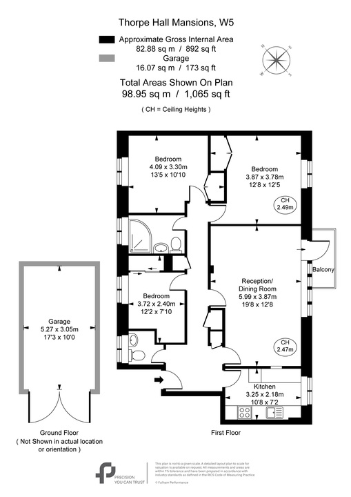 3 bed apartment for sale in Eaton Rise, Ealing, London, W5 - Property Floorplan