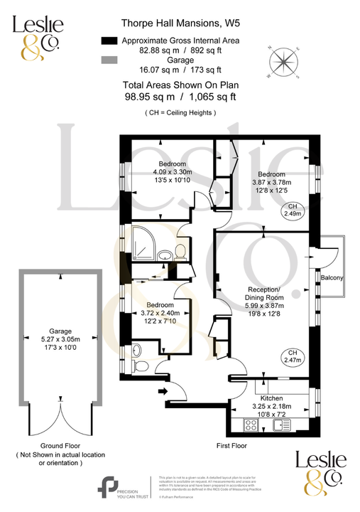 3 bed apartment for sale in Eaton Rise, Ealing, London, W5 - Property Floorplan