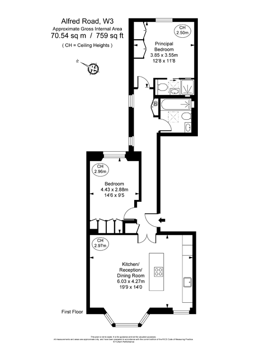 2 bed apartment to rent in Alfred Road, Acton, London, W3 - Property Floorplan