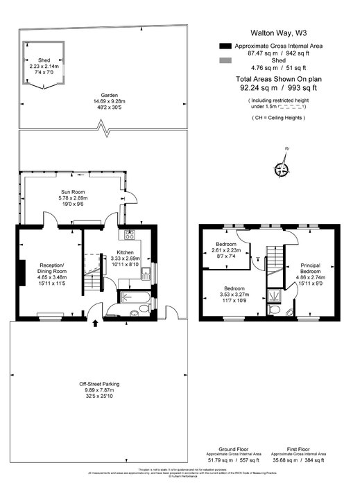 3 bed semi-detached house for sale in Walton Way, Acton, London, W3 - Property Floorplan