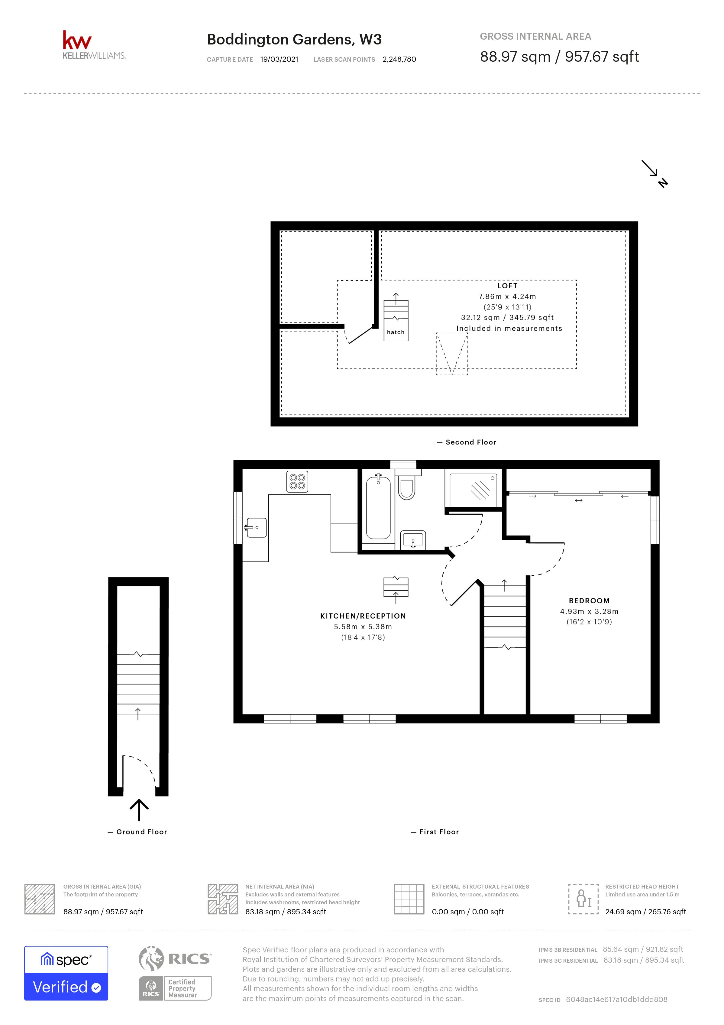 1 bed apartment to rent in Boddington Gardens, Acton, London, W3 - Property Floorplan
