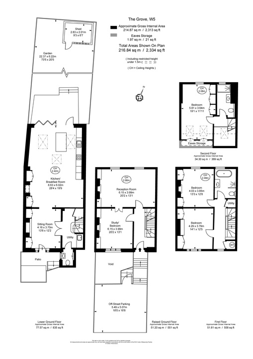5 bed terraced house for sale in The Grove, Ealing, London, W5 - Property Floorplan