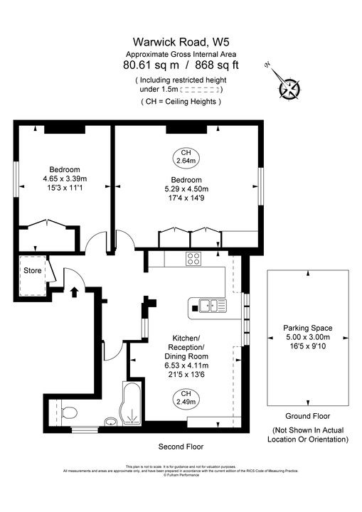 2 bed apartment to rent in Warwick Road, Ealing, W5 - Property Floorplan