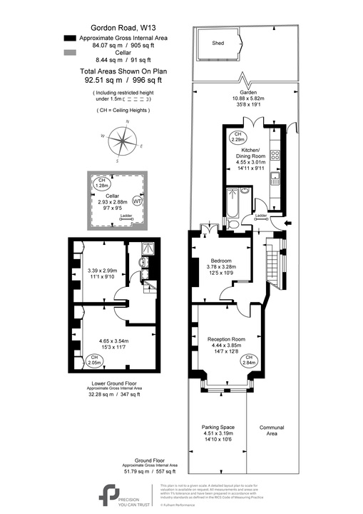 1 bed apartment for sale in Gordon Road, Ealing, London, W13 - Property Floorplan