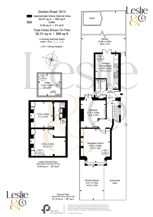 1 bed apartment for sale in Gordon Road, Ealing, London, W13 - Property Floorplan