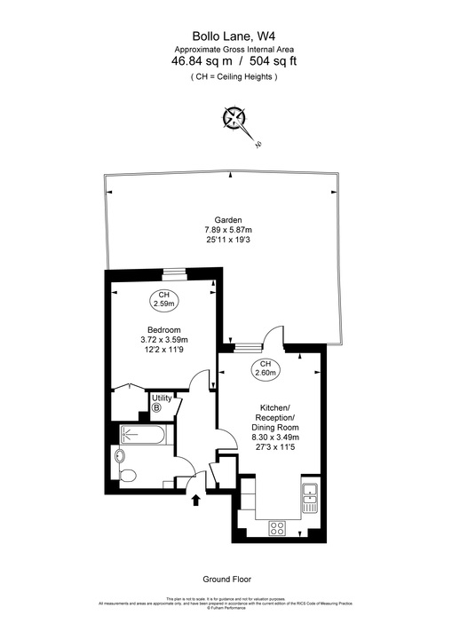 1 bed apartment to rent in Bollo Lane, Chiswick, London, W4 - Property Floorplan