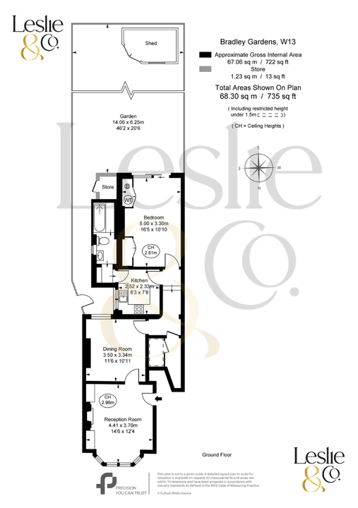 1 bed apartment for sale in Bradley Gardens, Ealing, London, W13 - Property Floorplan