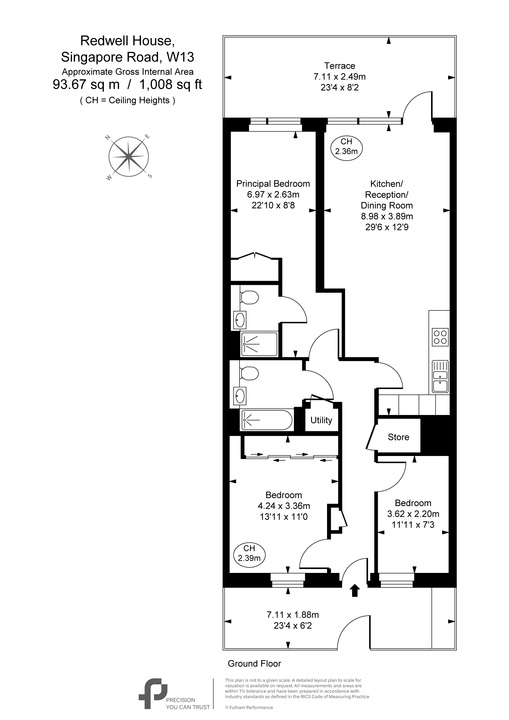 3 bed apartment for sale in Redwell House, West Ealing London, W13 - Property Floorplan