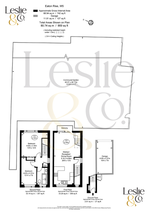 2 bed maisonette for sale in Eaton Rise, Ealing, London, W5 - Property Floorplan