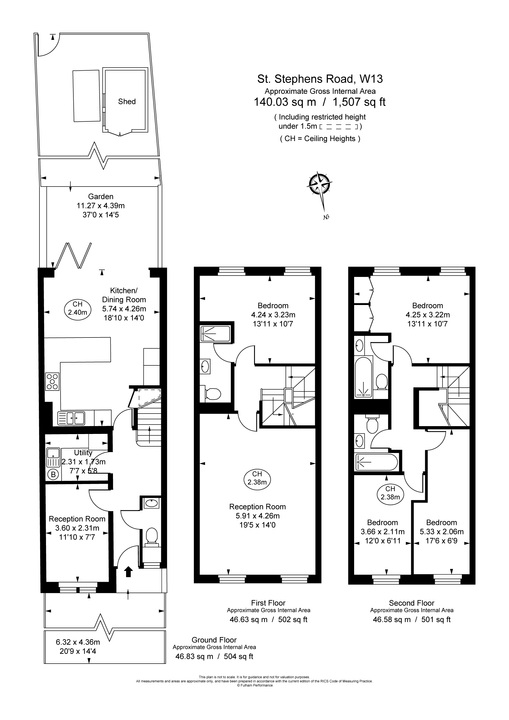 4 bed terraced house to rent in St. Stephens Road, Ealing, London, W13 - Property Floorplan