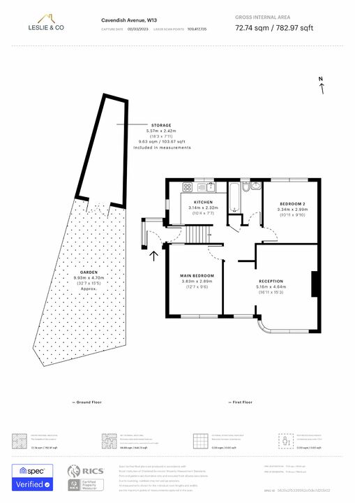 2 bed apartment for sale in Cavendish Avenue, Ealing, London, W13 - Property Floorplan