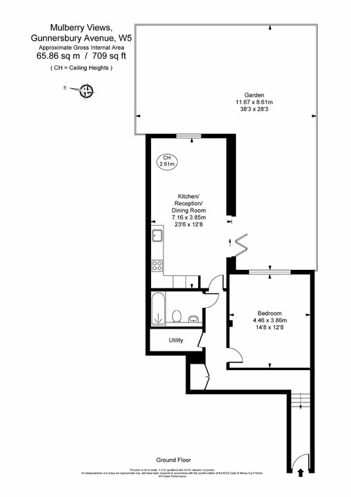 1 bed apartment for sale in Gunnersbury Avenue, Ealing Common, London, W5 - Property Floorplan