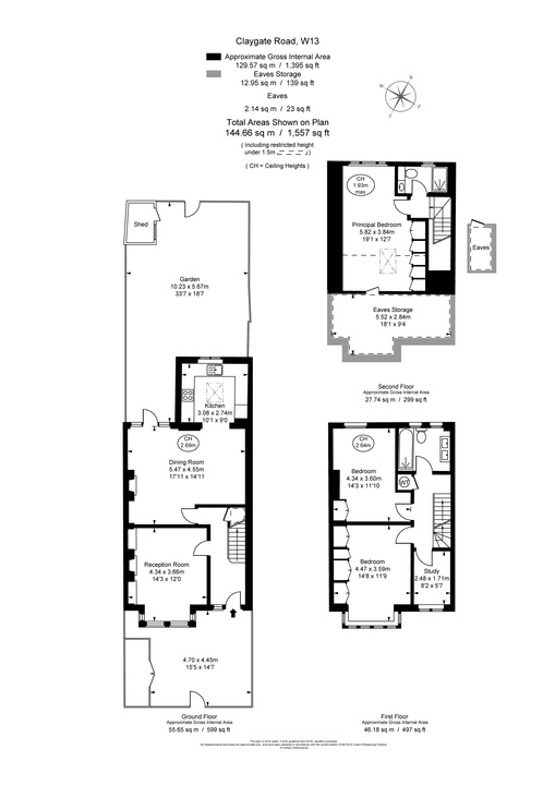 4 bed terraced house for sale in Claygate Road, Ealing, London, W13 - Property Floorplan
