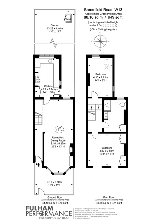 2 bed house to rent in Broomfield Road, Ealing, London, W13 - Property Floorplan