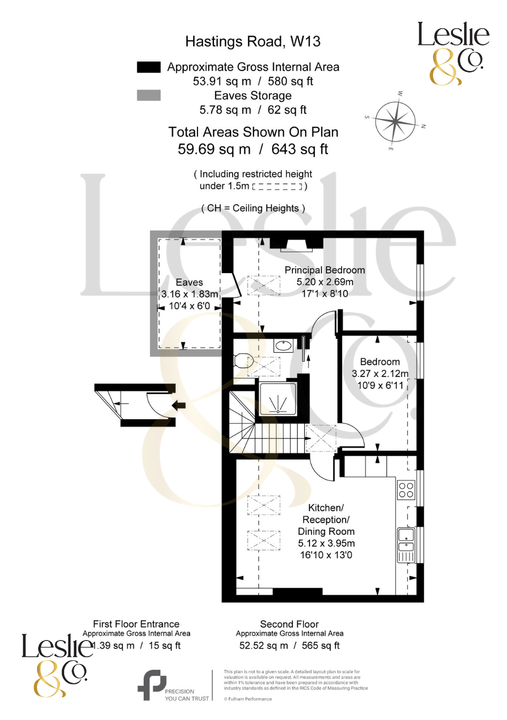 2 bed apartment for sale in Hastings Road, Ealing, London, W13 - Property Floorplan