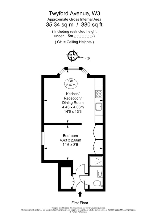 1 bed apartment to rent in Mayleaf House, Twyford Avenue, Ealing - Property Floorplan