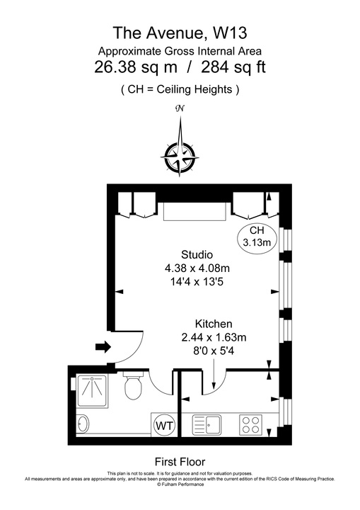 1 bed apartment to rent in The Avenue, Ealing, London, W13 - Property Floorplan
