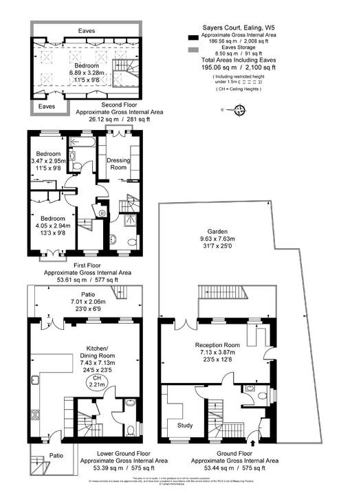 3 bed terraced house to rent in Sayers Court, St Marys Road, Ealing, London, W5 - Property Floorplan